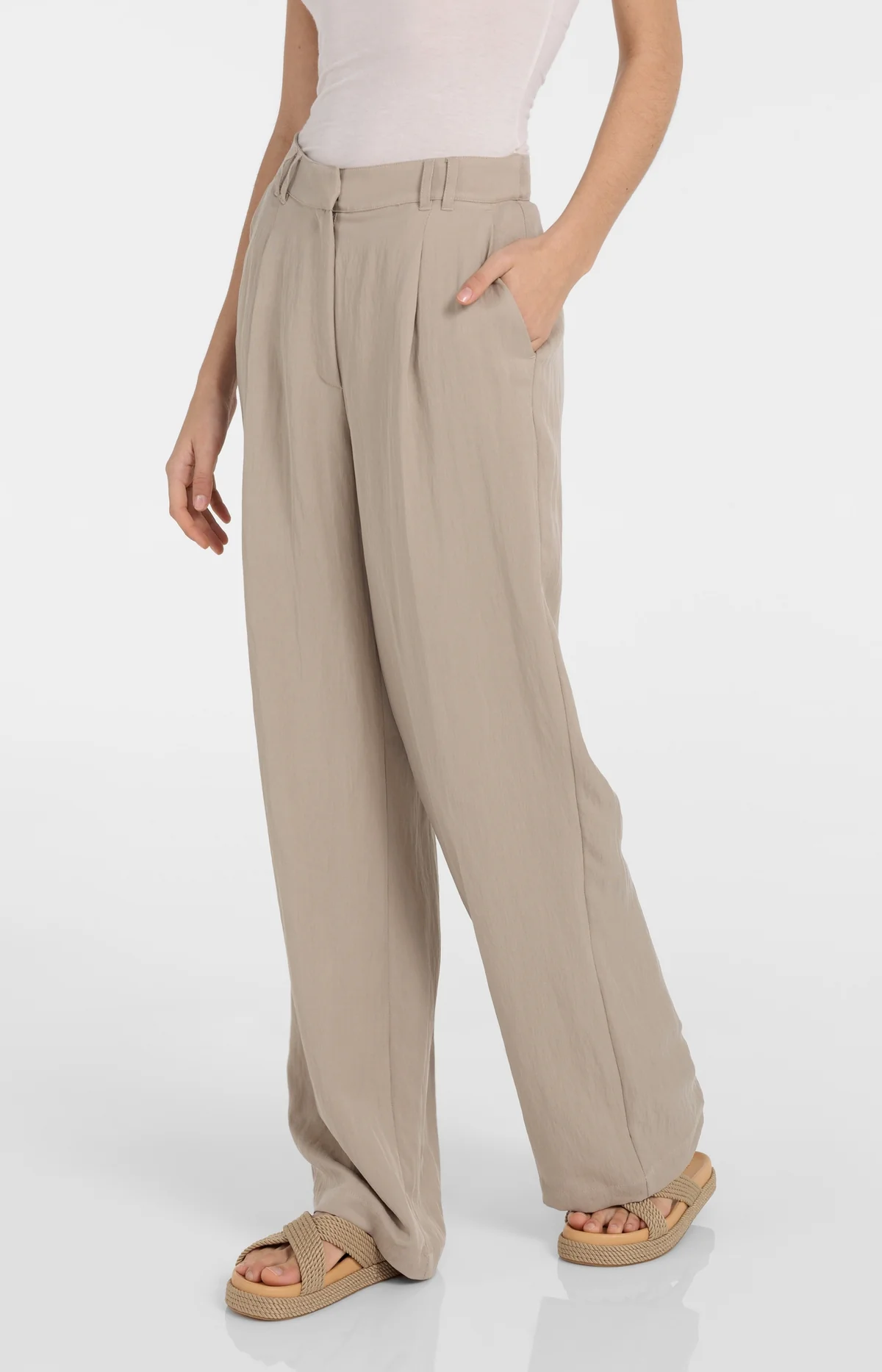 yaya-bundfaltenhose-l32-schlamm-weites-bein image 1