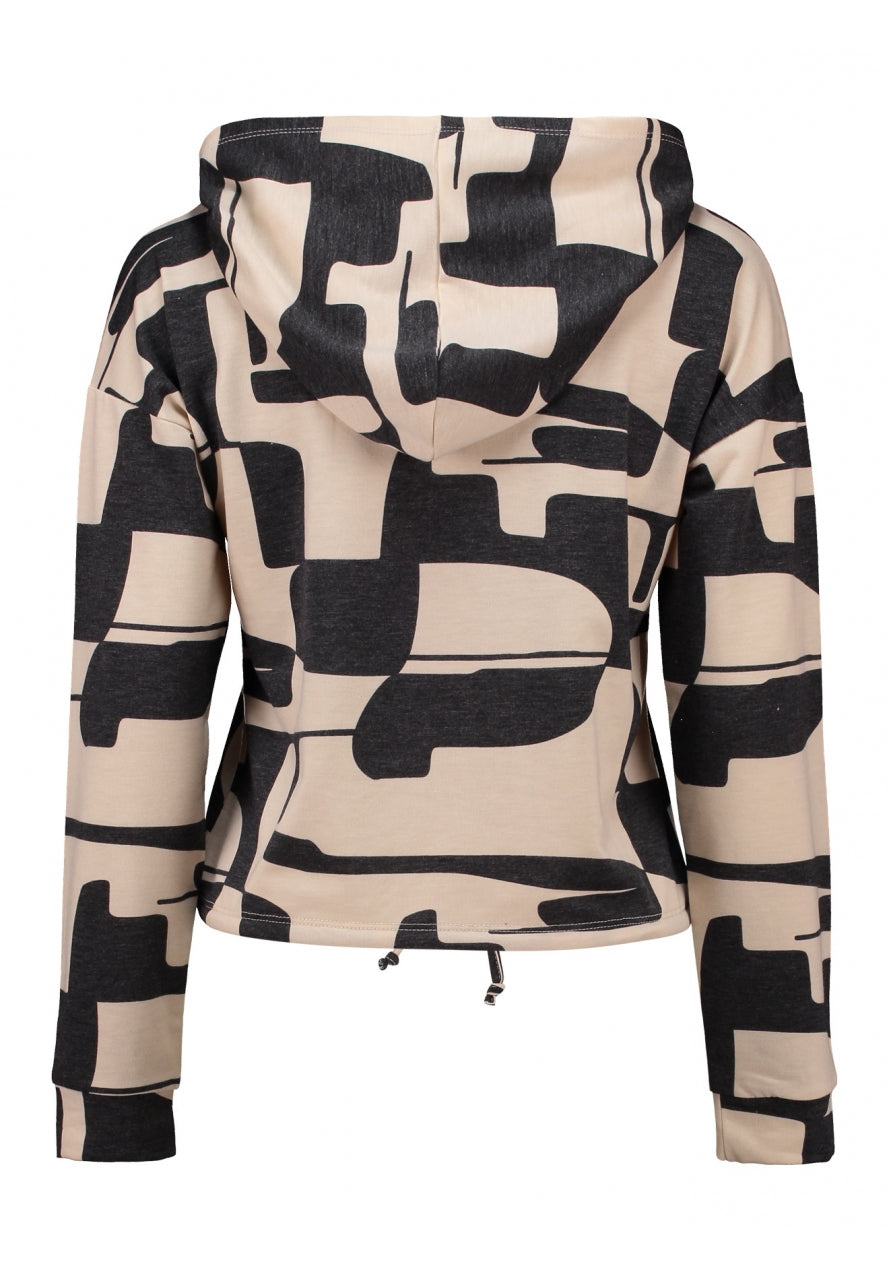 hailys-baria-kurzer-hoodie-beige-grau-gemustert image 3