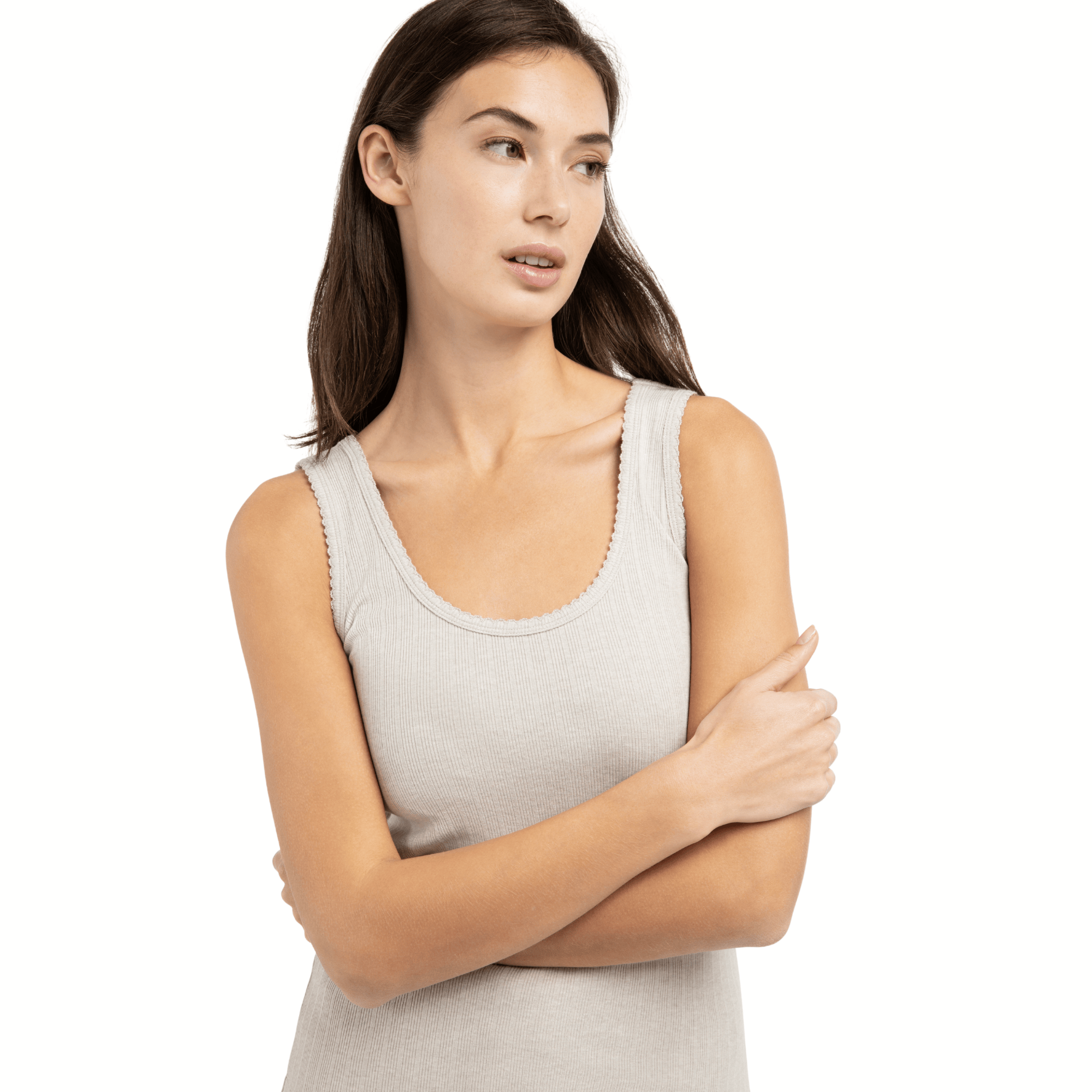 yaya-geripptes-top-beige-rmellos-mit-wellensaum image 3