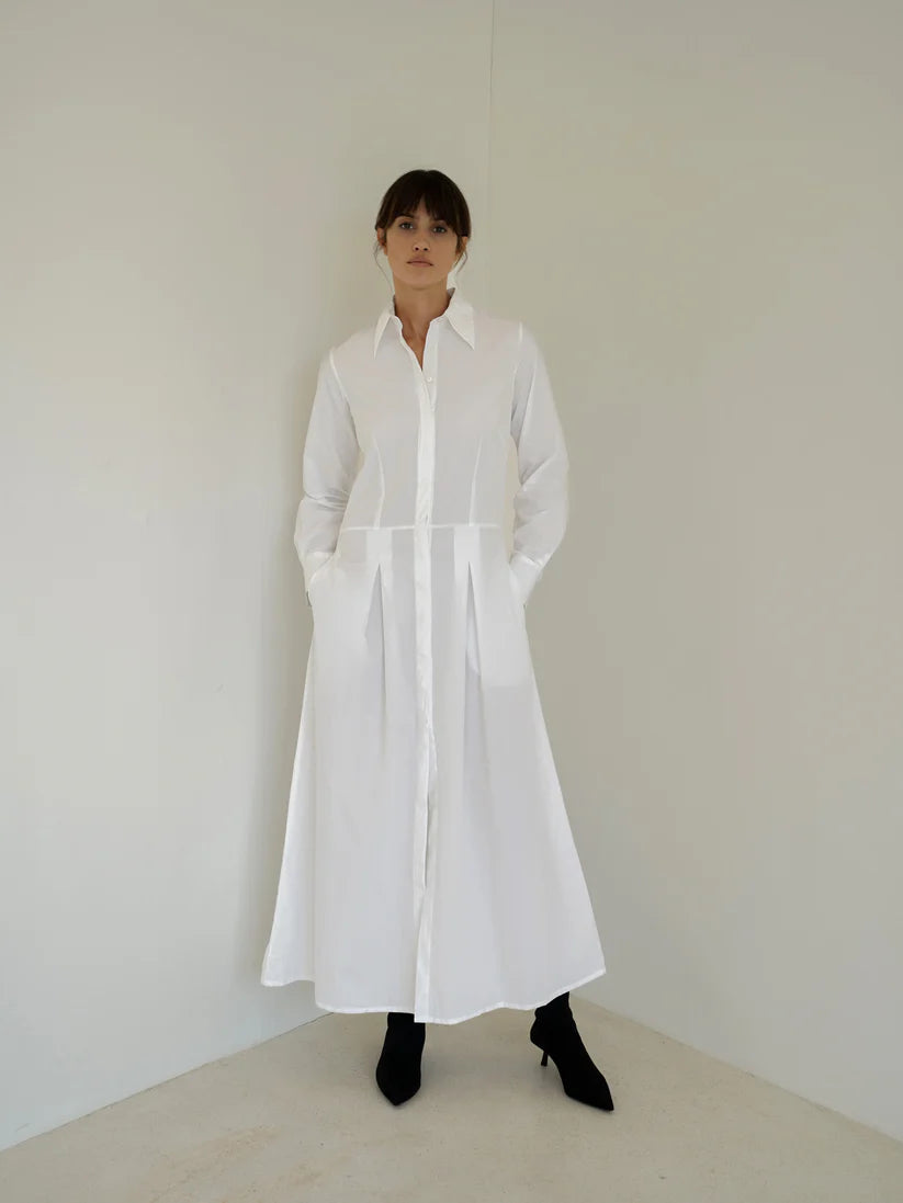 luciee-callista-blusenkleid-maxikleid-wei-bio-baumwolle image 1