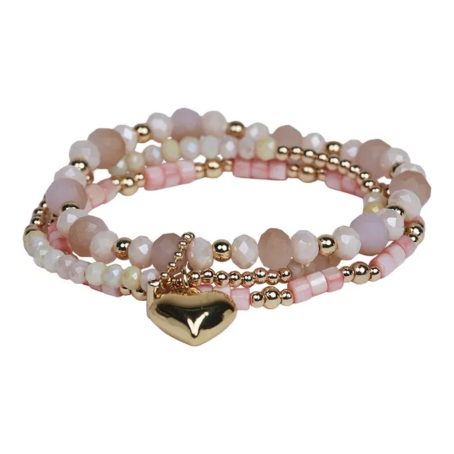 the-moshi-ruby-perlenarmband-rosa-gold-elastisch image 1