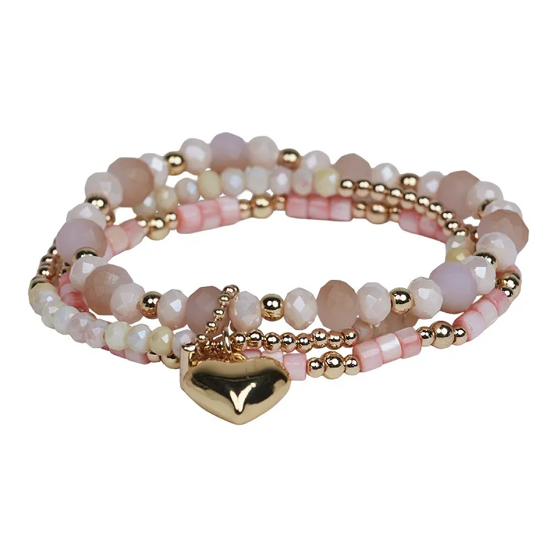 the-moshi-ruby-perlenarmband-rosa-gold-elastisch image 1