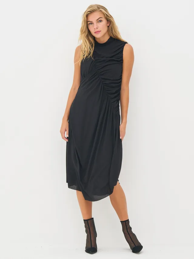 n-denmark-beth-midikleid-schwarz-asymmetrisch-drapiert image 1