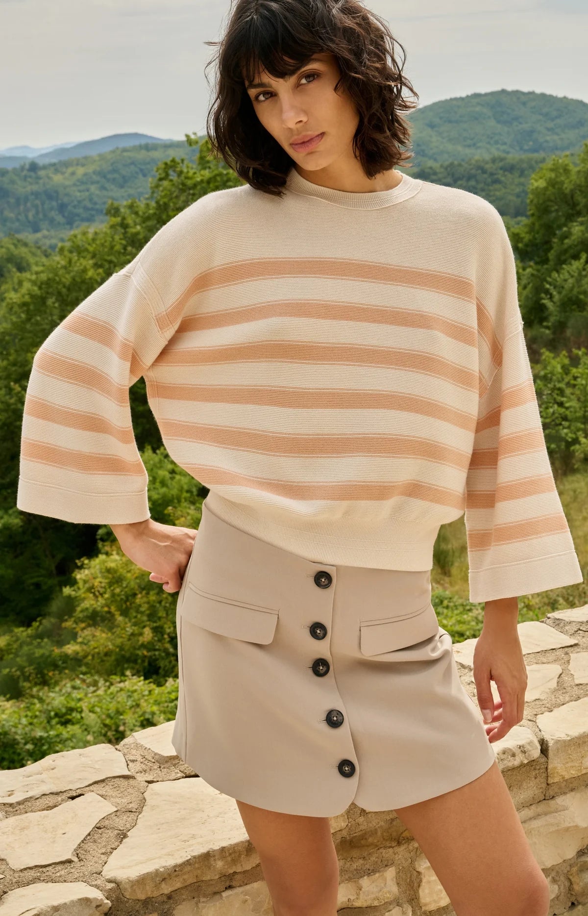 yaya-skorts-knopfleiste-hosenrock-beige-gr-38 image 8
