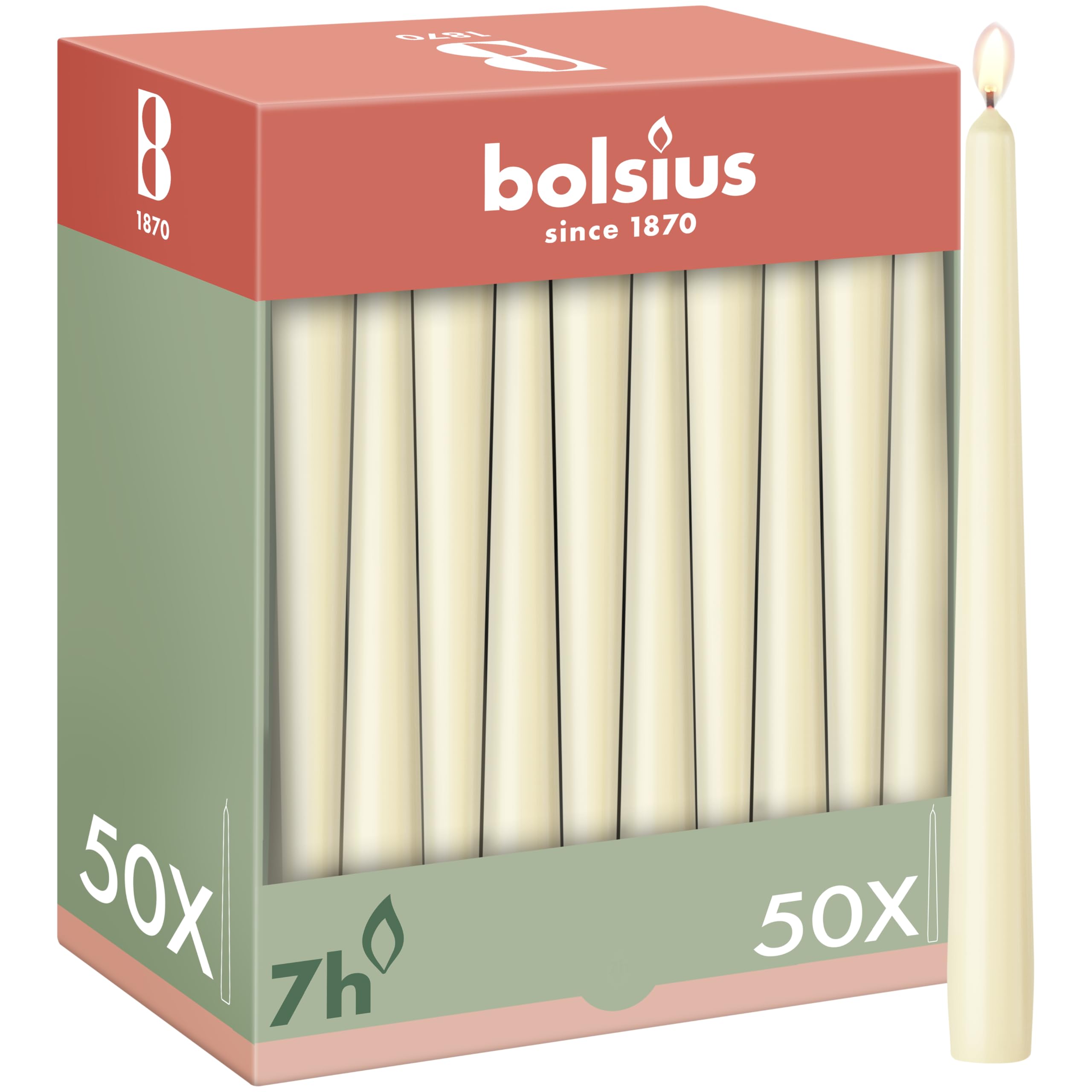 bolsius-essentials-spitzkerzen-elfenbein-24-5cm-50stk image 1