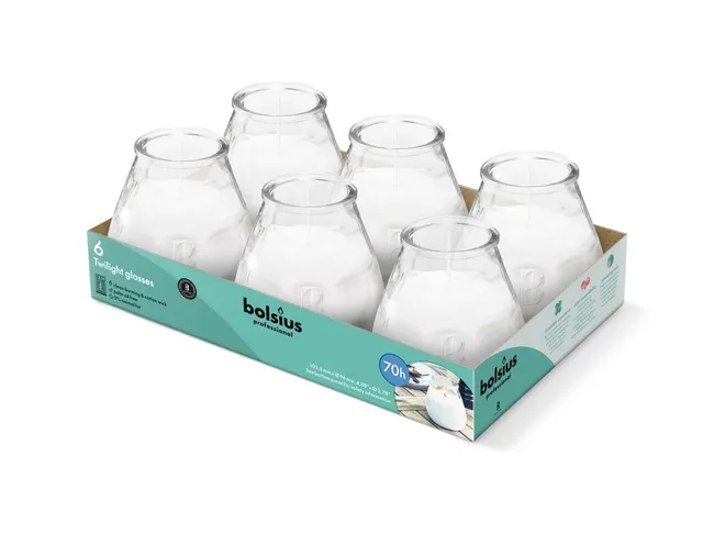 bolsius-true-citronella-outdoorkerze-glas-transparent-6-st-ck-70h image 1