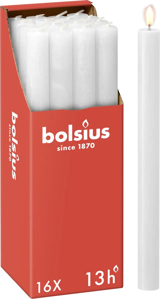 bolsius-rustik-stabkerzen-wei-16-st-ck-27-cm-13h image 1