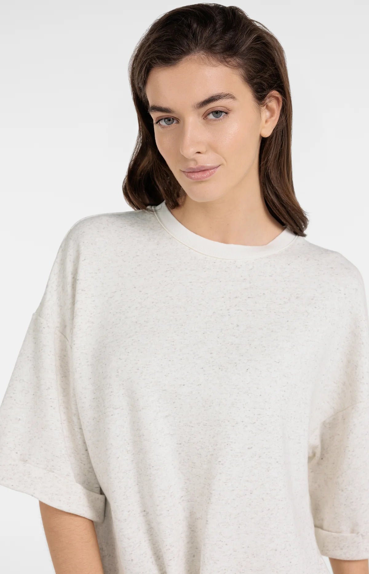 yaya-kurzarm-sweatshirt-mit-tunnelzug-sweatshirt-ivory-white-melange image 6