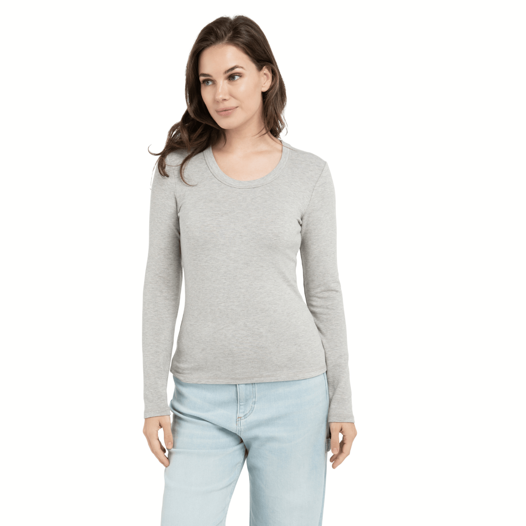 yaya-langarmshirt-grau-meliert-rundhals-basic-xs-xl image 1