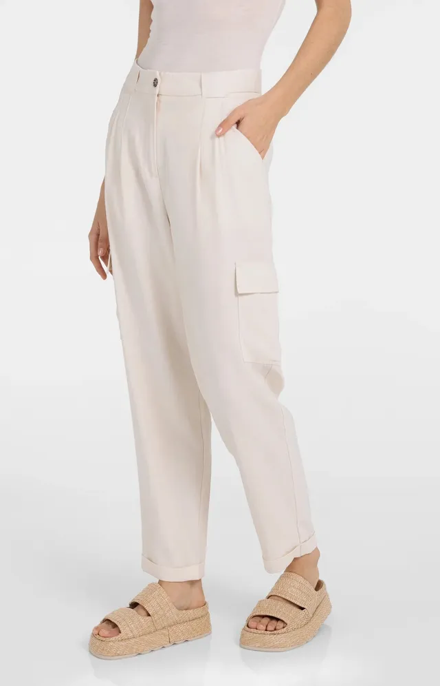 yaya-cargohose-gerades-bein-hose-beige-gr-e-38-hoher-bund image 1