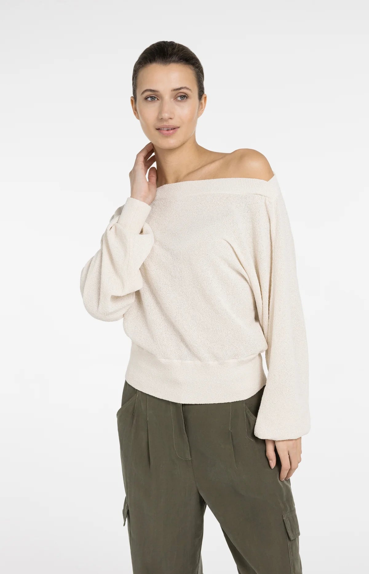 yaya-sommerpullover-u-boot-ausschnitt-strickpullover-creme image 1