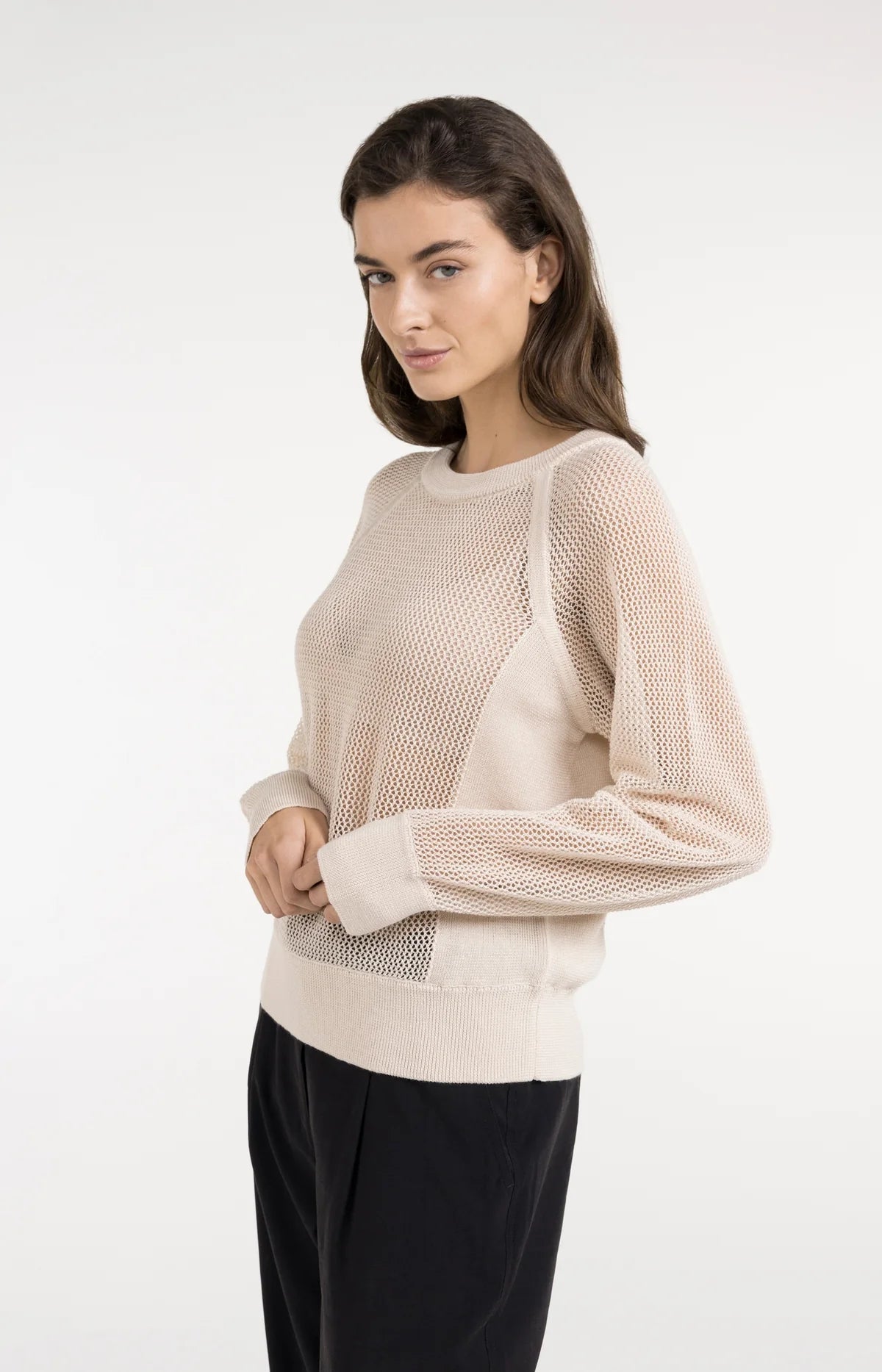 ein-st-ck-vom-gl-ck-yaya-strickpullover-netzoptik-beige image 3