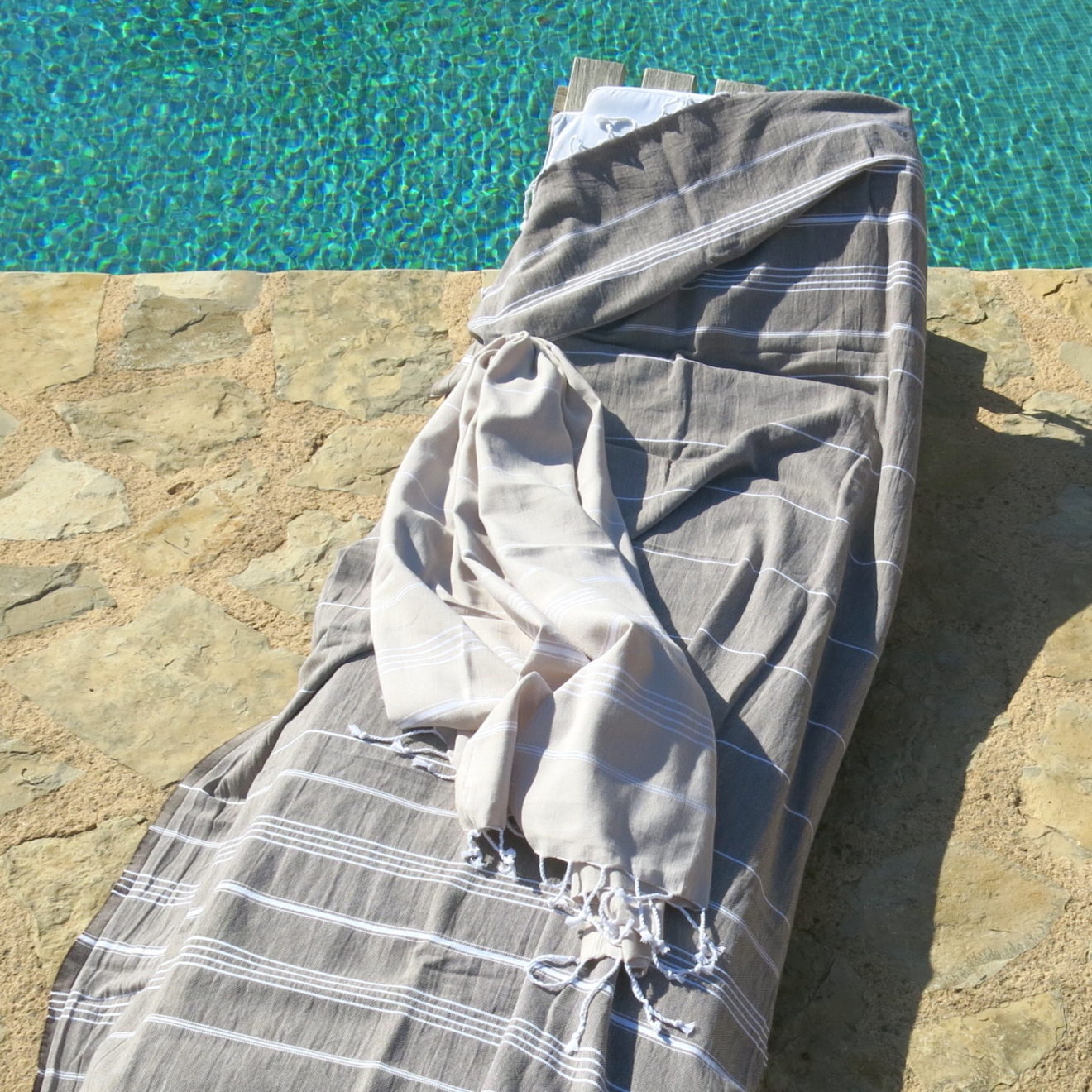 hamamtuch-baumwolle-100x180-strandtuch-streifen-beige image 5