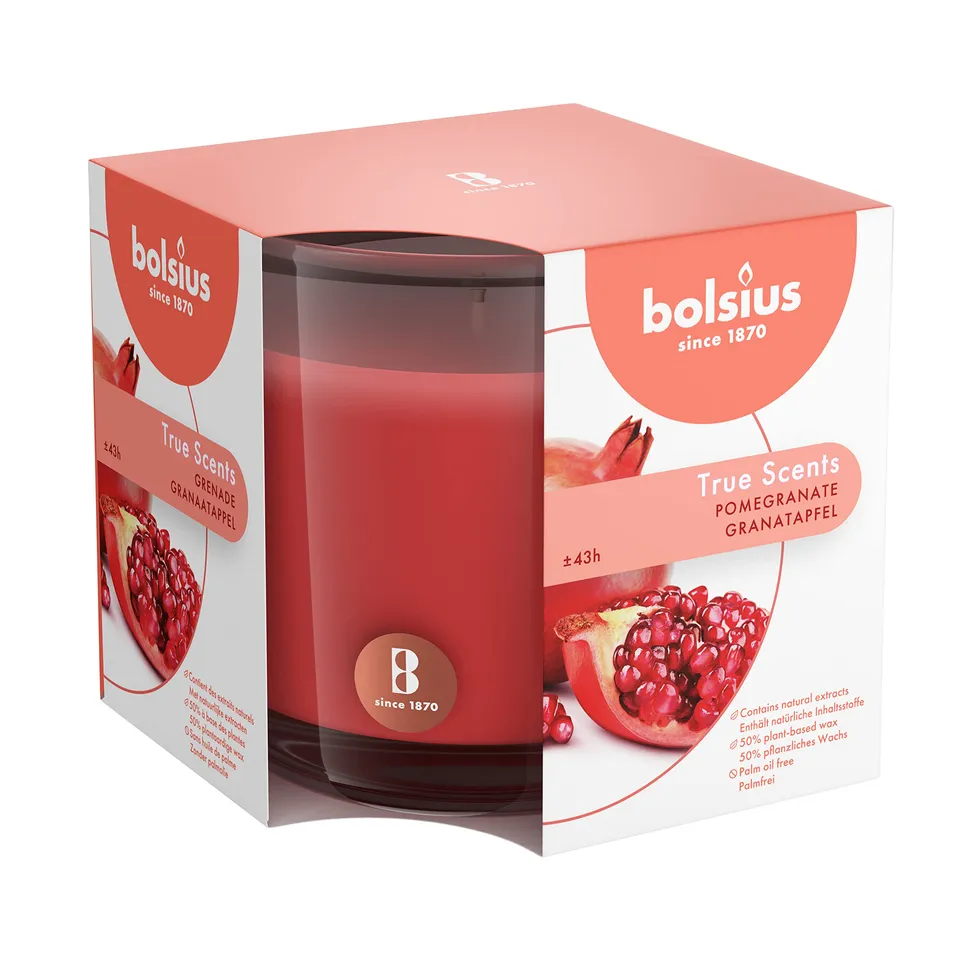 bolsius-true-scents-duftkerze-granatapfel-gro-im-glas-43h image 1