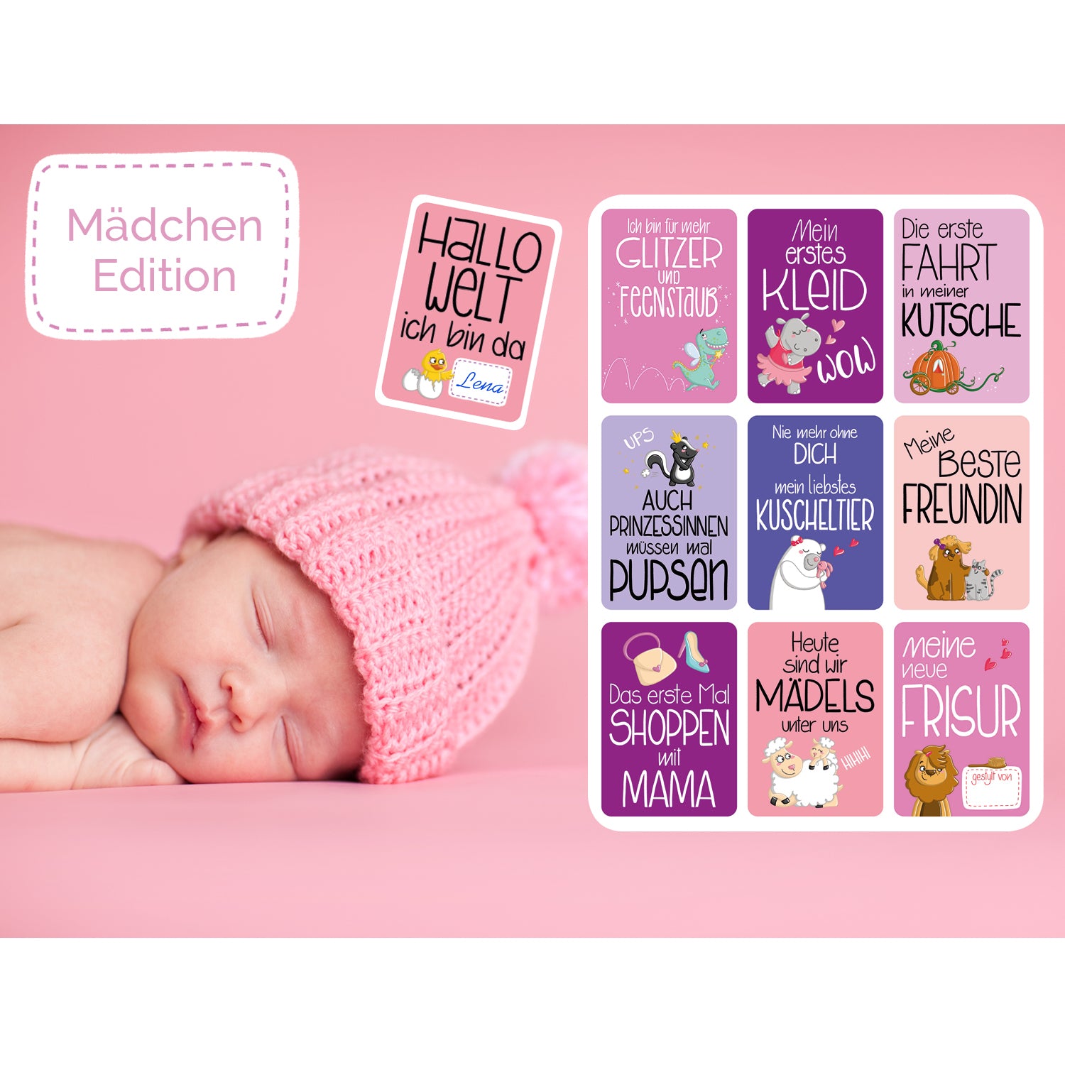 gl-ckswolke-meilensteinkarten-baby-m-dchen-fotokarten-40-karten-a6 image 4