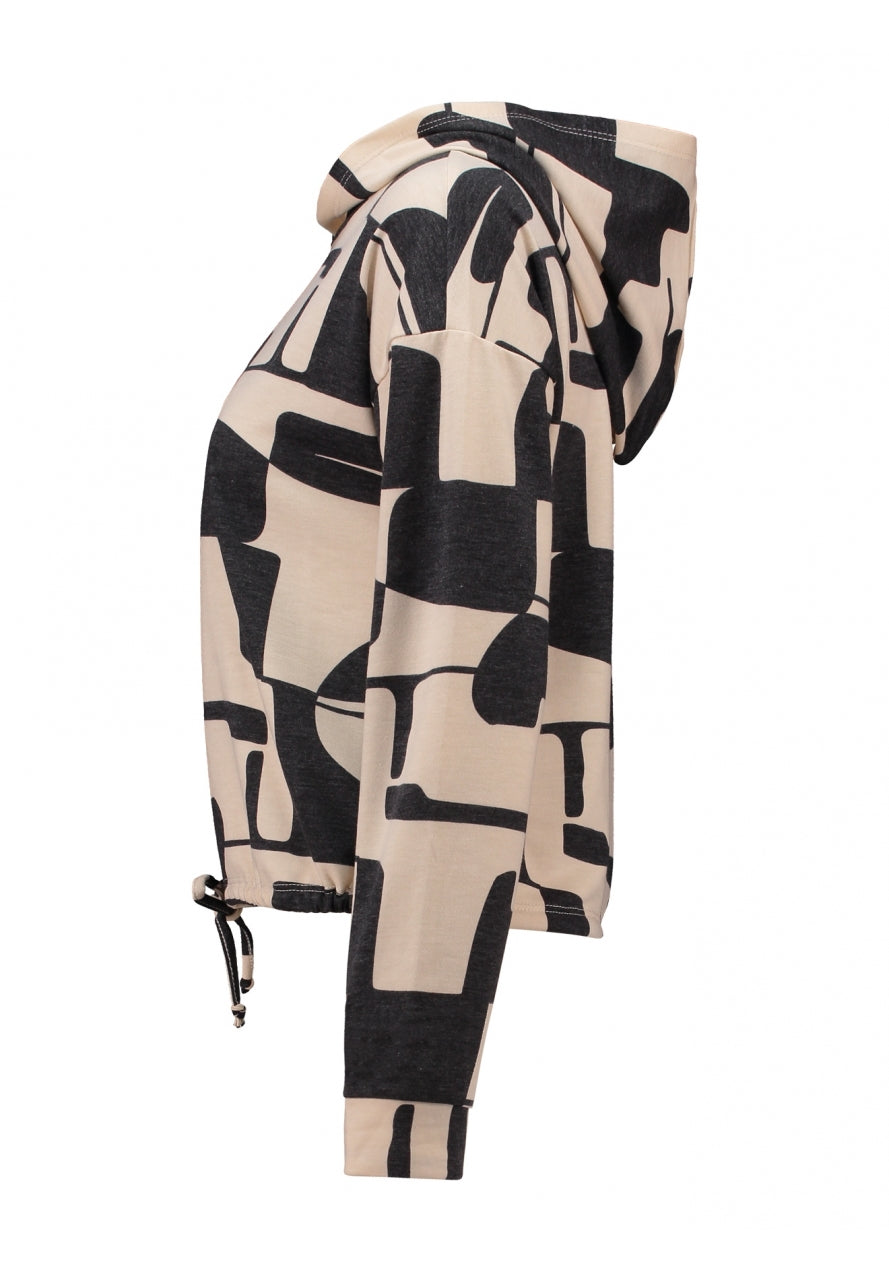 hailys-baria-kurzer-hoodie-beige-grau-gemustert image 4
