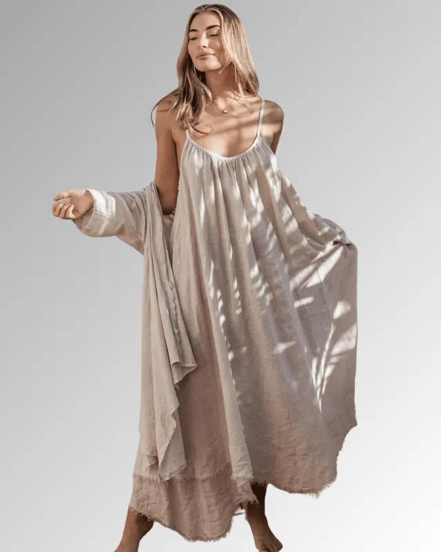 bypias-palmanova-leinenkleid-spaghettitr-ger-beige image 1