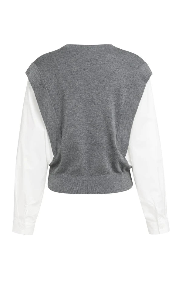 yaya-2-in-1-pullover-blusen-look-grau-melange-feinstrick image 7