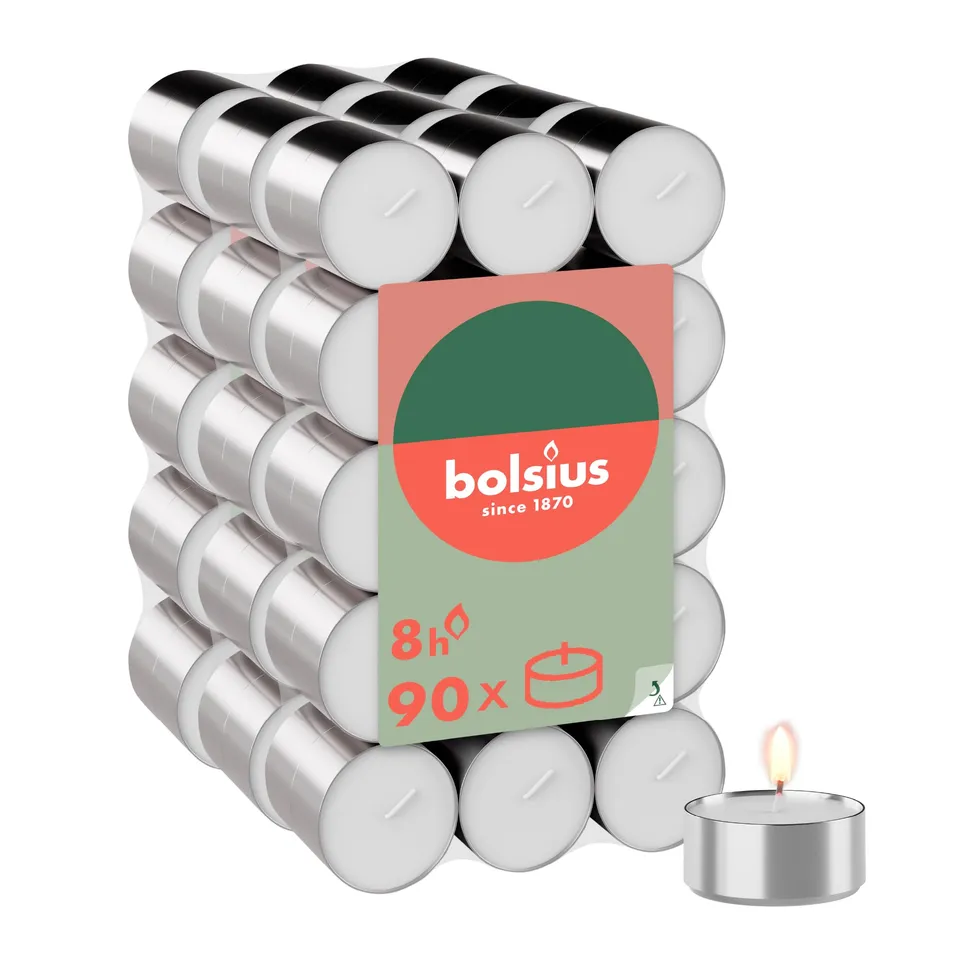bolsius-teelichte-wei-90-stk-8h-unparf-miert-aluh-lle image 1