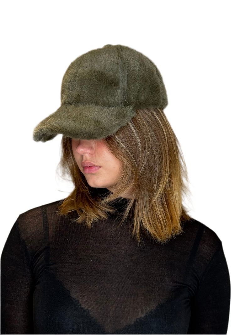 ein-st-ck-vom-gl-ck-kunstfell-baseball-cap-dunkelgr-n-damen image 1