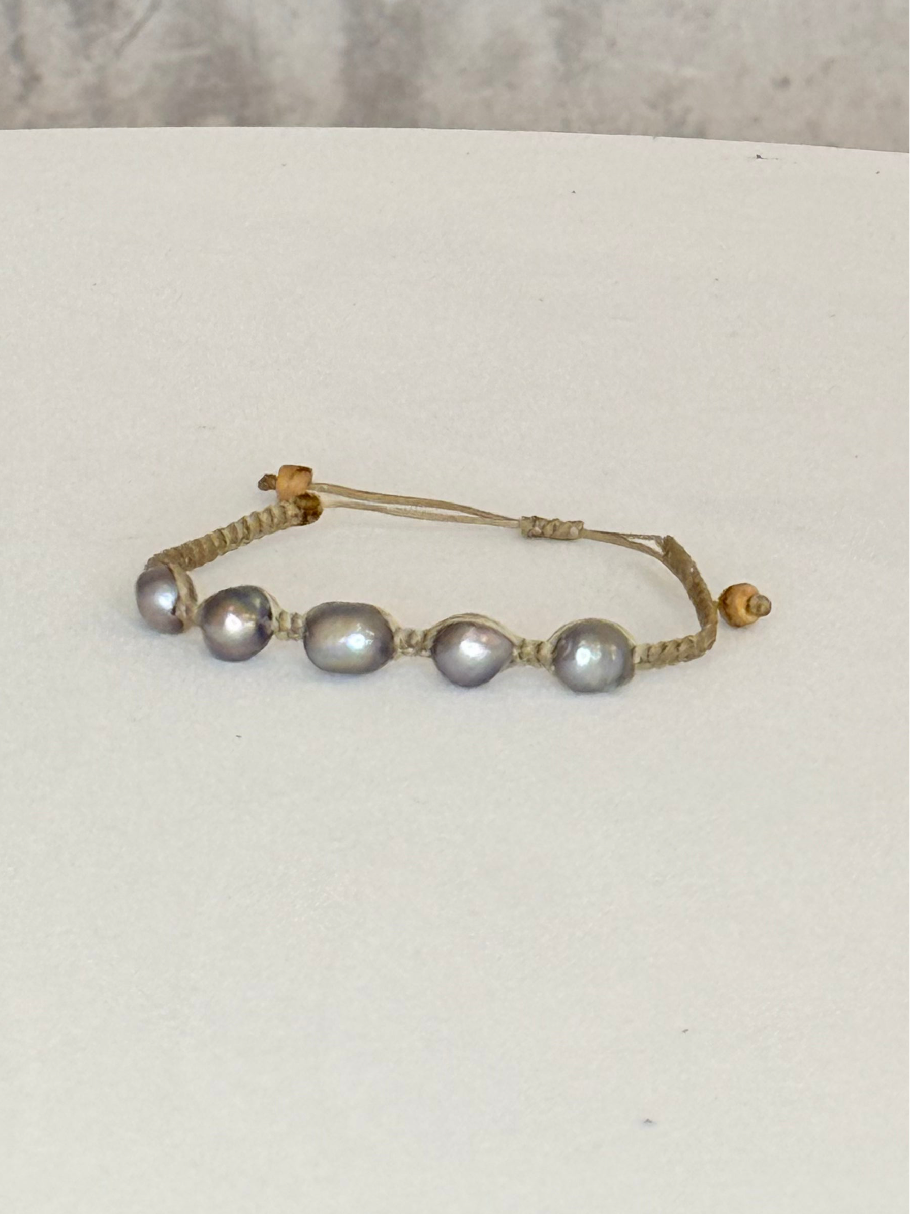 ein-st-ck-vom-gl-ck-perlenarmband-zuchtperlen-braun-boho image 2
