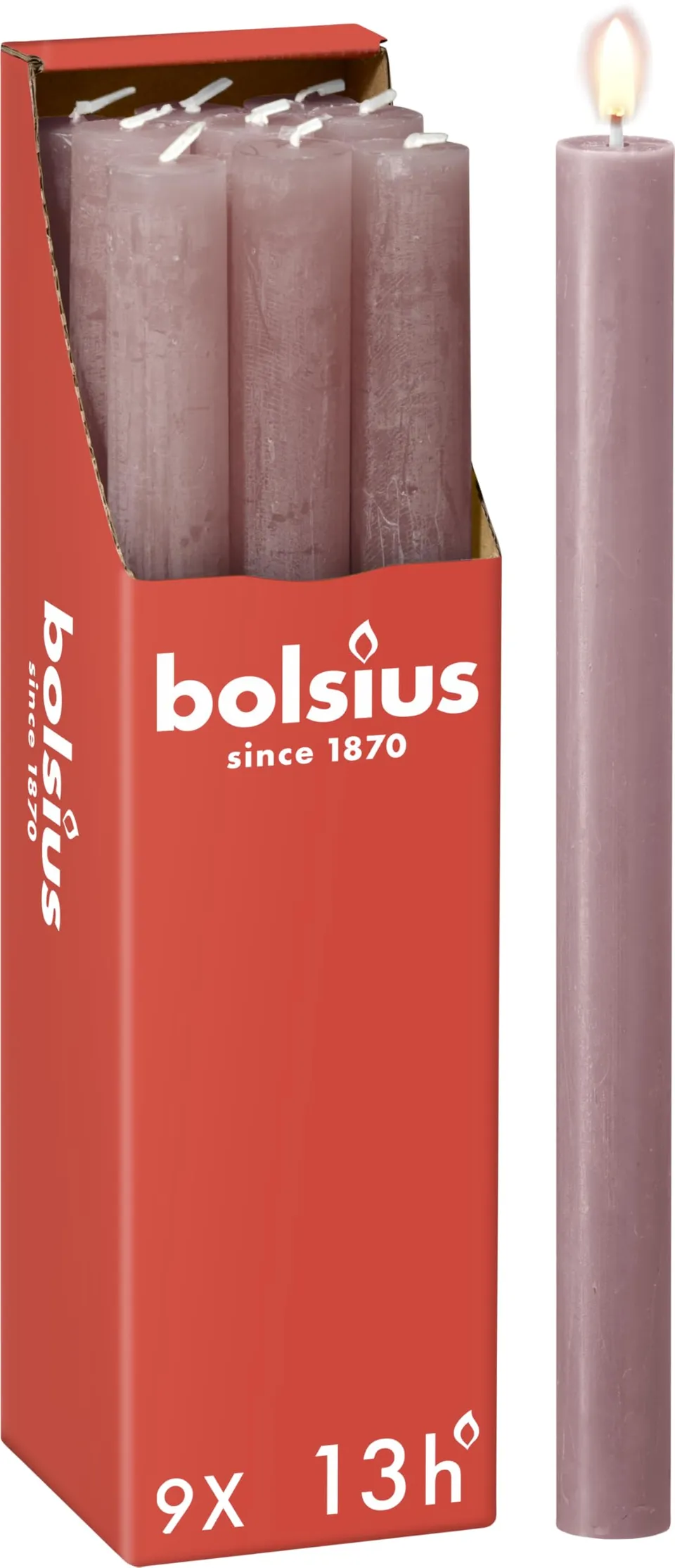 bolsius-rustik-stabkerzen-altrosa-9-st-ck-27-cm-13-stunden image 1
