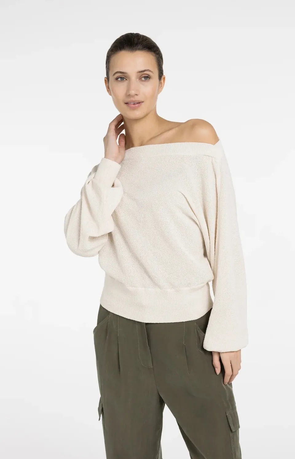 yaya-sommerpullover-u-boot-ausschnitt-strickpullover-creme image 1