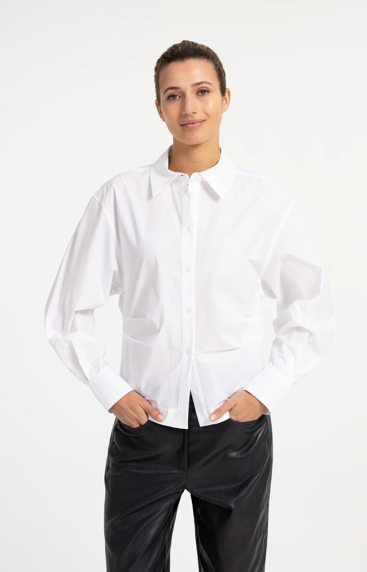 yaya-taillierte-bluse-wei-raffungen-gr-36-40-hemdbluse image 3