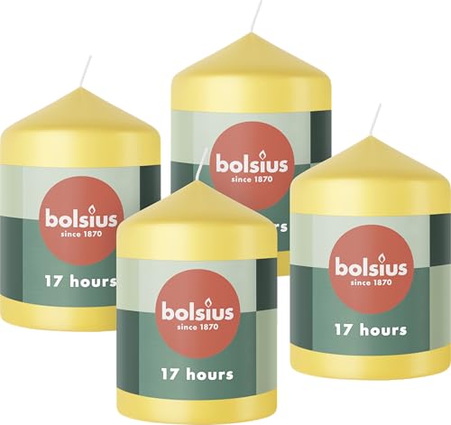 bolsius-essentials-stumpenkerzen-gelb-8x6-cm-4er-17h image 2