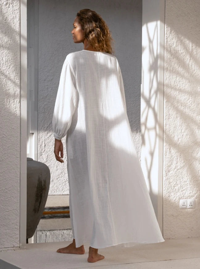 luciee-blanche-maxikleid-musselin-baumwolle-ecru-wei image 3