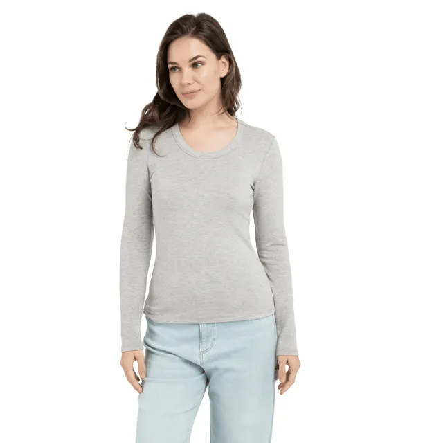 yaya-langarmshirt-grau-meliert-rundhals-basic-xs-xl image 1