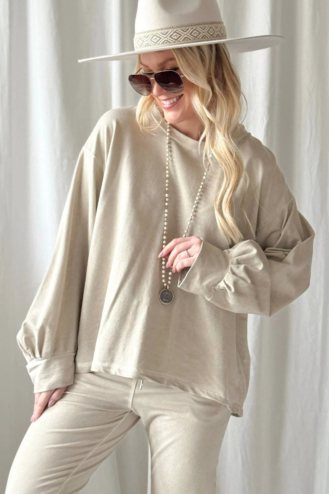 bypias-bohemiana-sweatshirt-beige-one-size-vintage-wash image 1