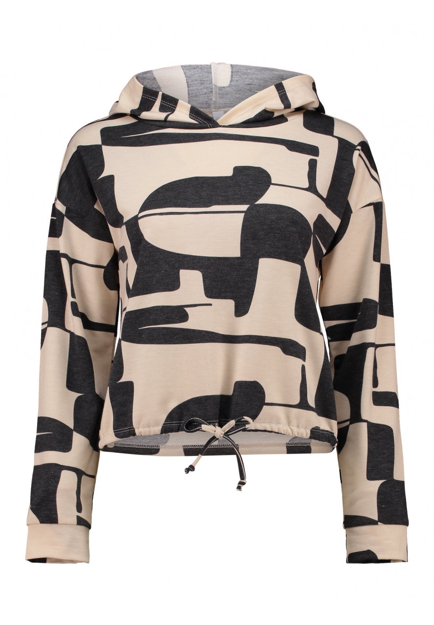 hailys-baria-kurzer-hoodie-beige-grau-gemustert image 2