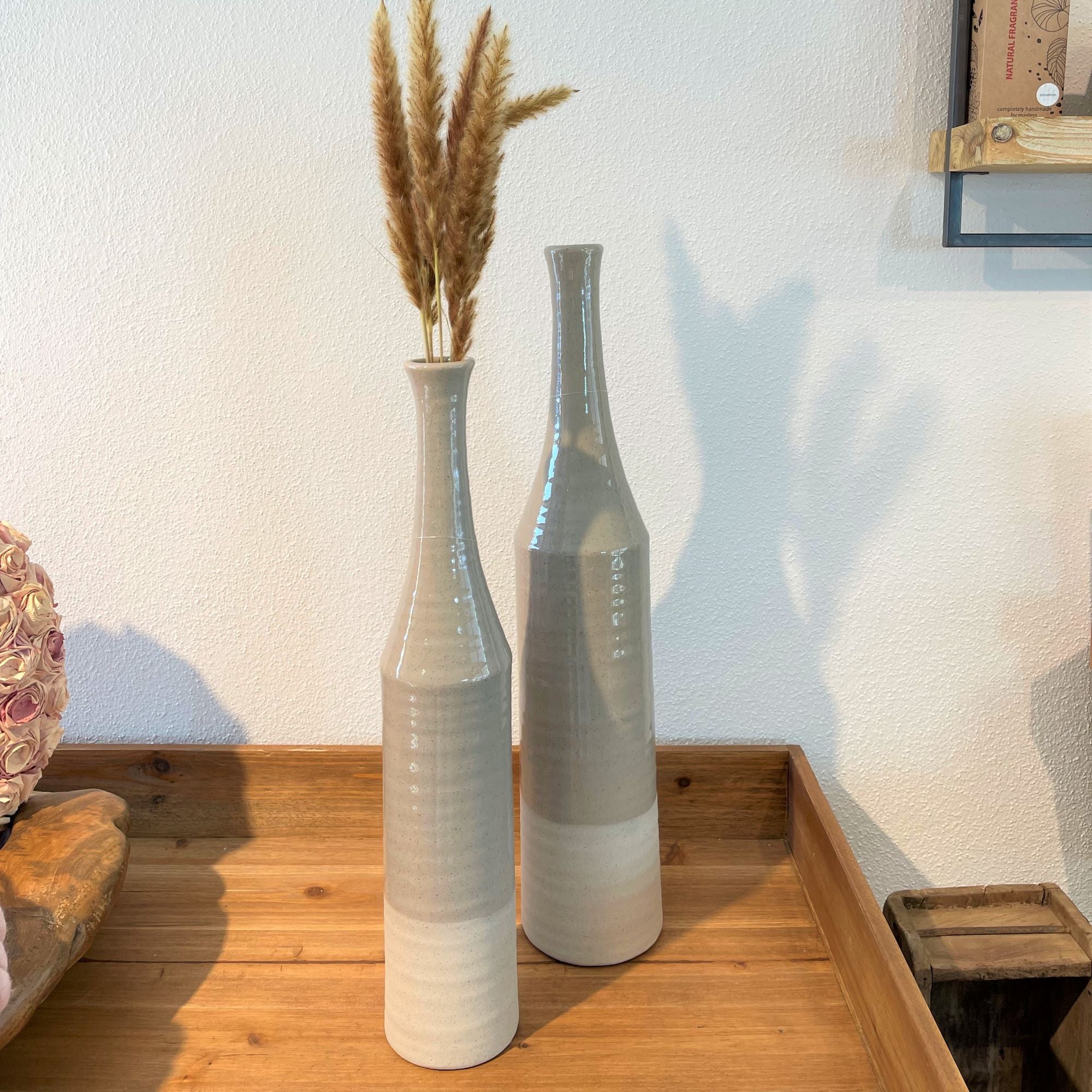 milas-vase-keramik-grau-sand-flaschenform-51-69-cm image 2