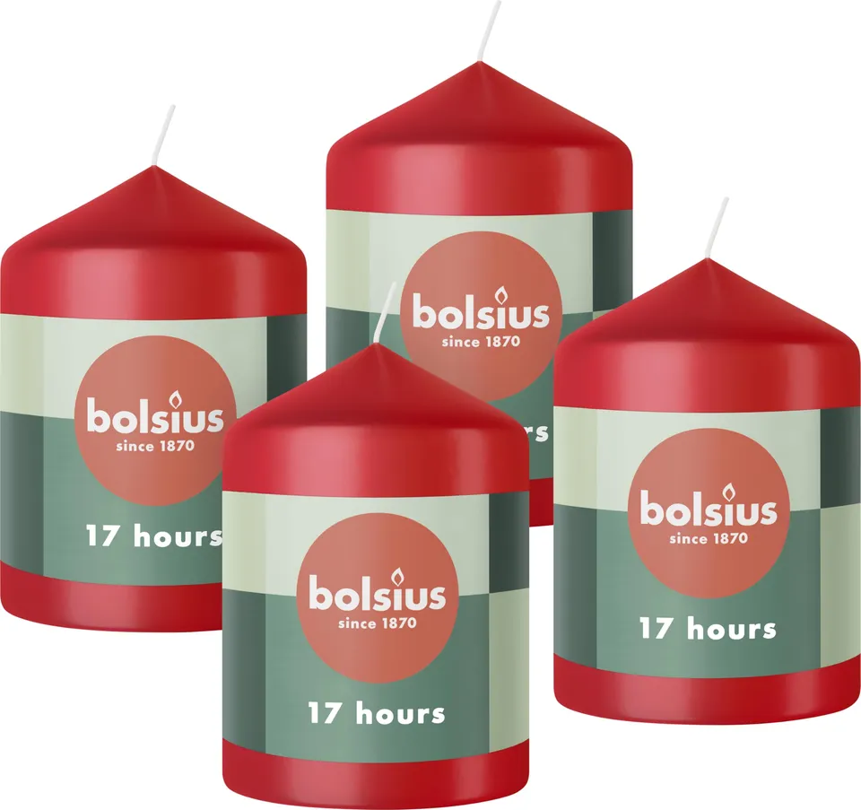 bolsius-essentials-stumpenkerzen-rot-4er-pack-8x6-cm-17h image 1