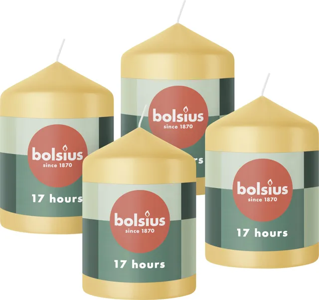 bolsius-essentials-stumpenkerze-beige-4stk-8x6cm image 1