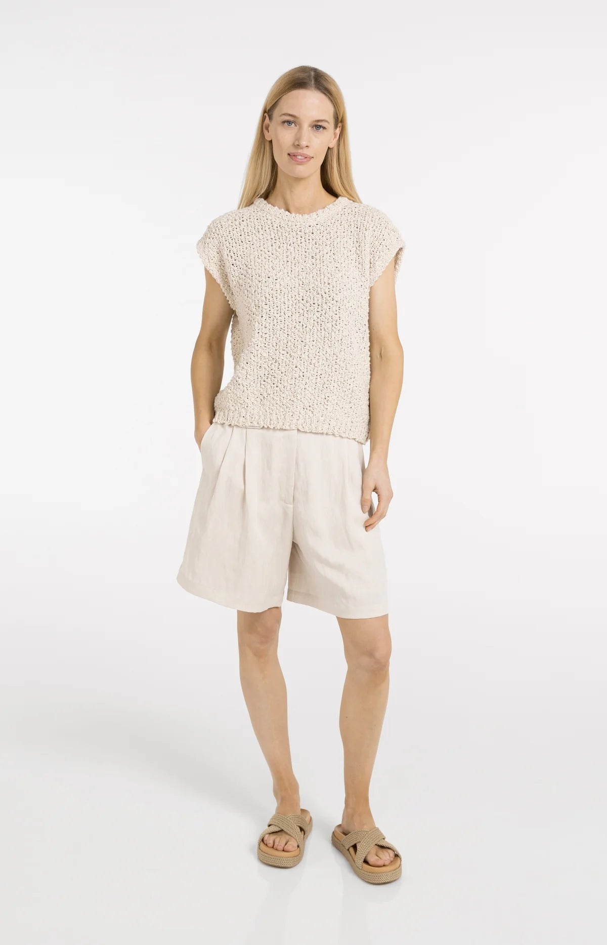yaya-bermudashorts-bundfalten-shorts-creme-36 image 8