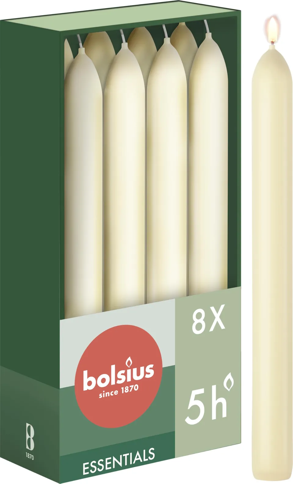 bolsius-essentials-stabkerzen-elfenbein-17-cm-8-st-ck image 1
