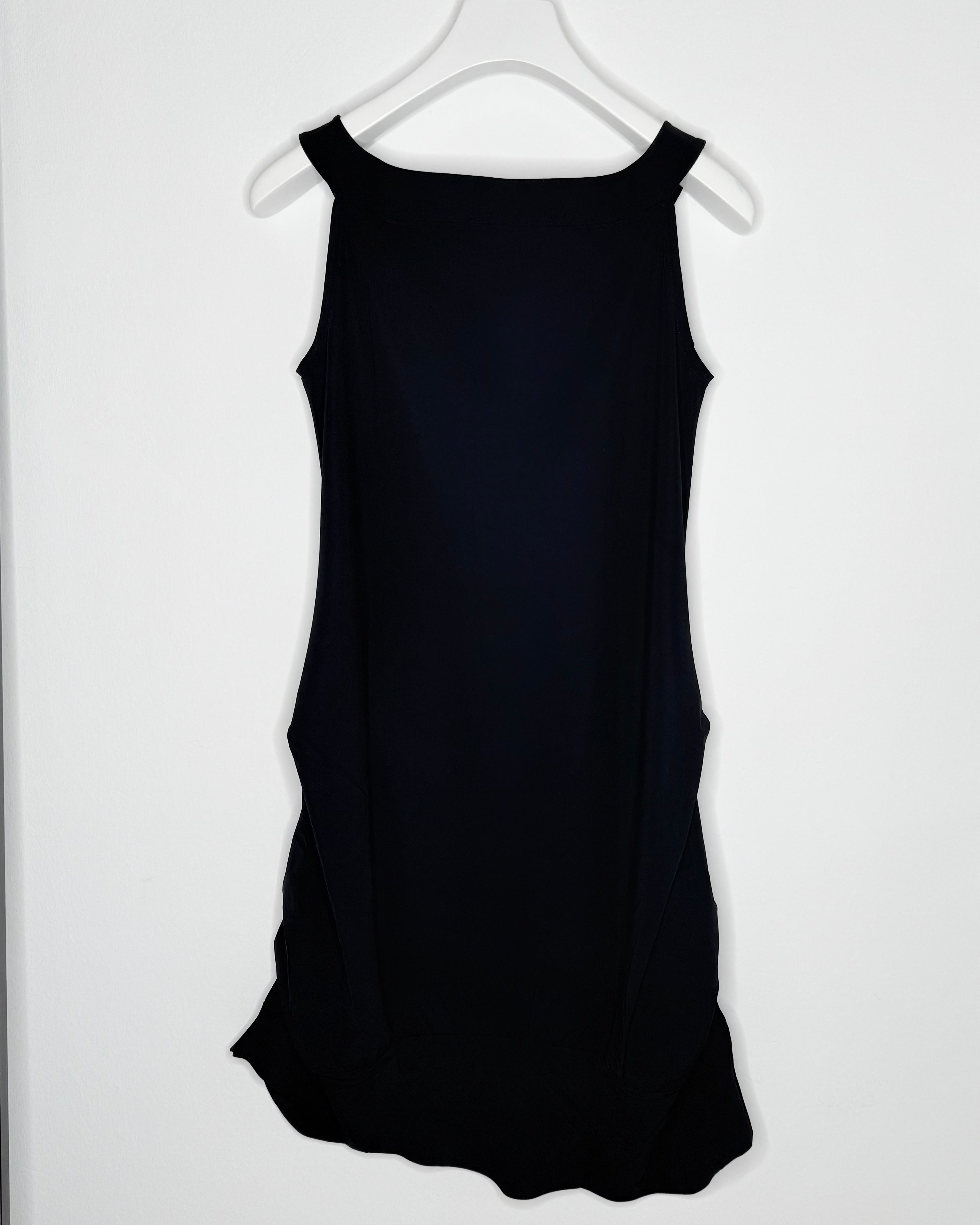 kalliope-midikleid-schwarz-raffung-elastisches-damenkleid image 2
