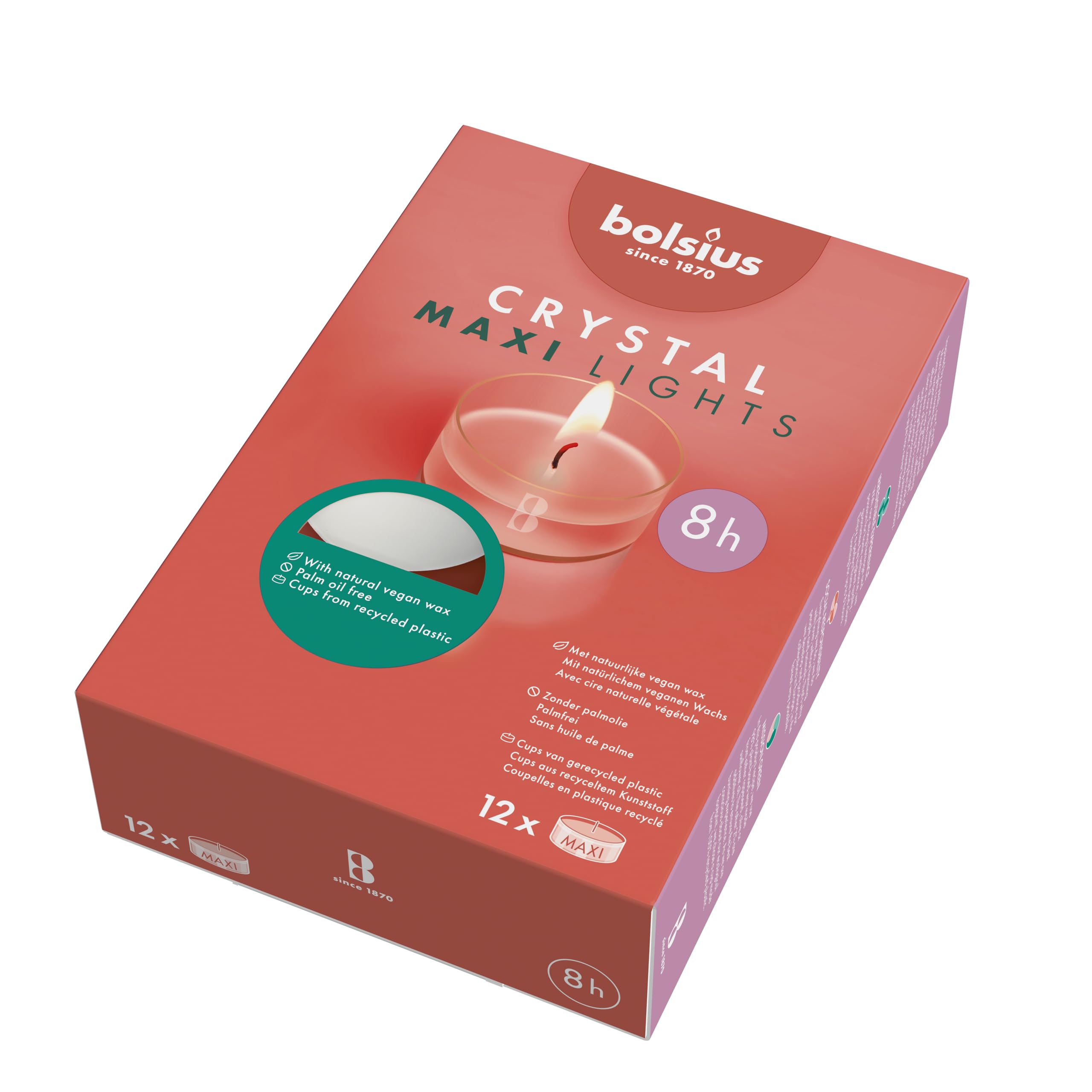 bolsius-maxi-xl-teelichter-wei-8h-clear-cup-12-st-ck image 1
