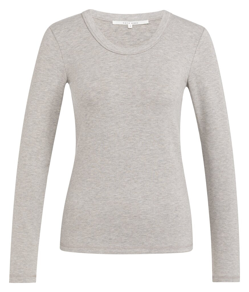 yaya-langarmshirt-grau-meliert-rundhals-basic-xs-xl image 5