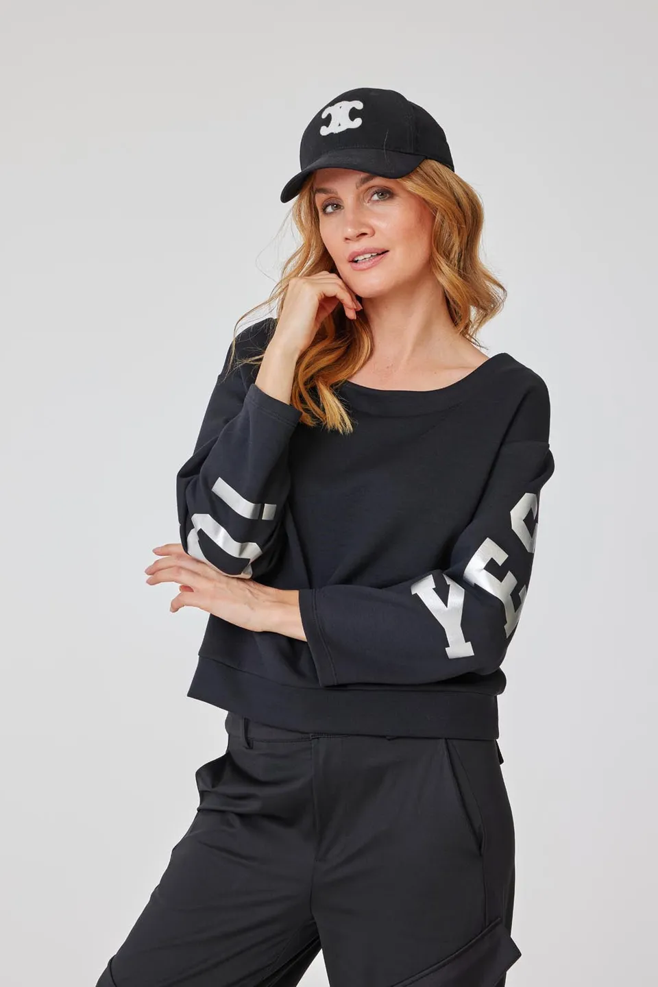 yes-sweatshirt-rmelprint-sweater-schwarz-36-38 image 1