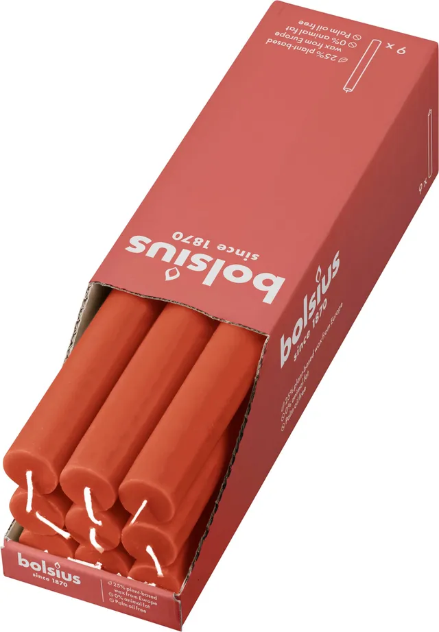 bolsius-rustik-stabkerzen-orange-9-st-ck-27-cm image 1