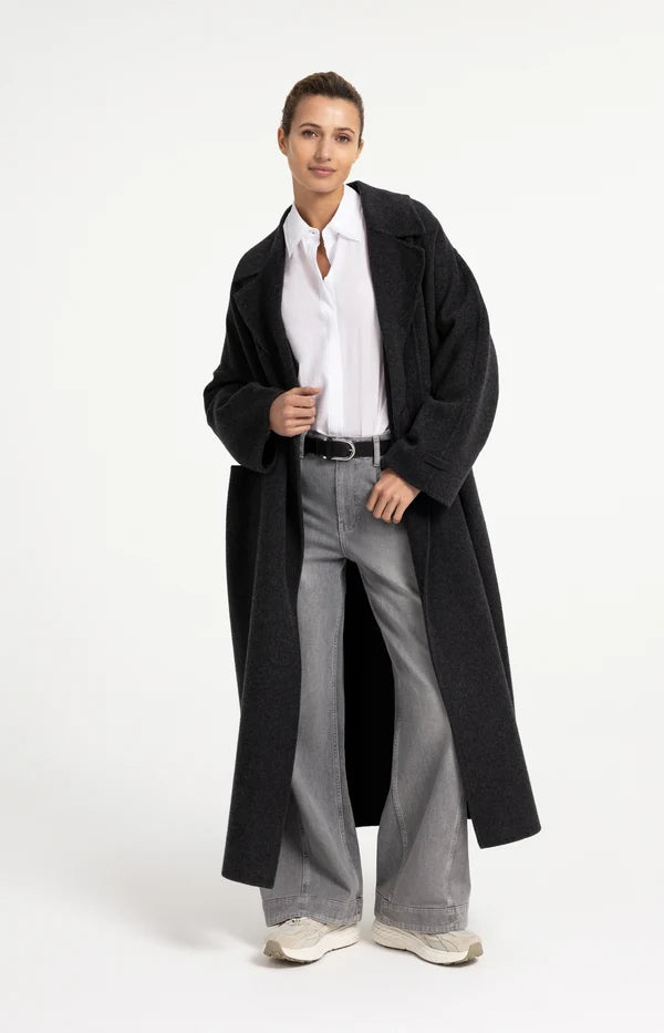 yaya-oversize-wollmantel-damen-dunkelgrau-melange-maxi image 1