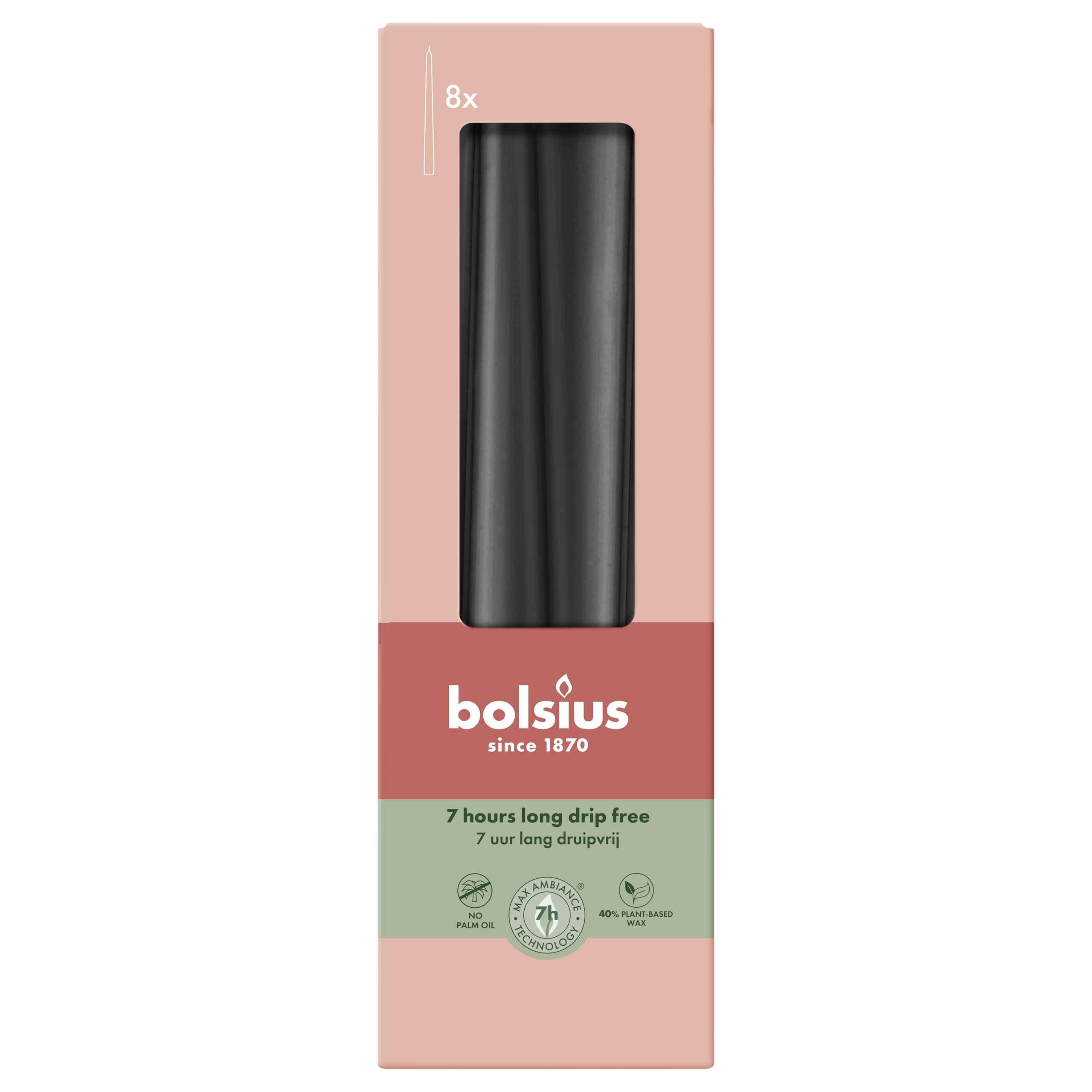 bolsius-essentials-spitzkerzen-bordeauxrot-8-st-ck-24-5cm image 8