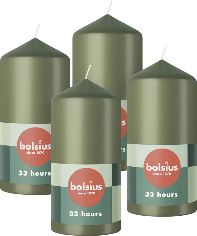 bolsius-essentials-stumpenkerze-fresh-olive-12x6-cm-4-st-ck image 1