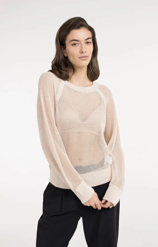 ein-st-ck-vom-gl-ck-yaya-strickpullover-netzoptik-beige image 1