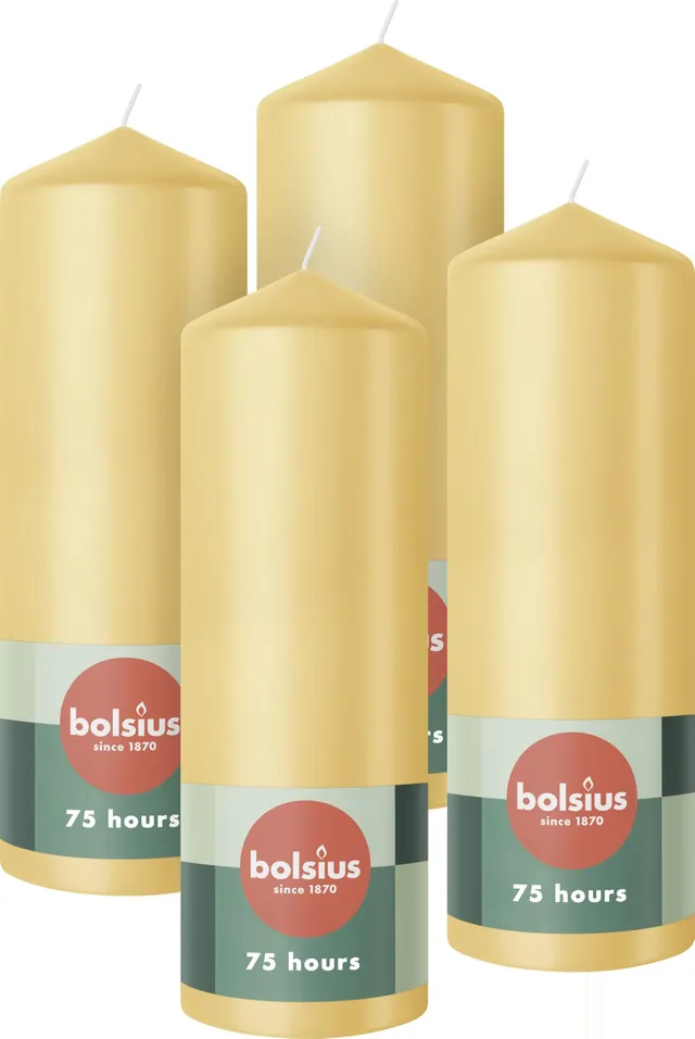 bolsius-essentials-stumpenkerze-beige-20x7-cm-4er-pack image 1