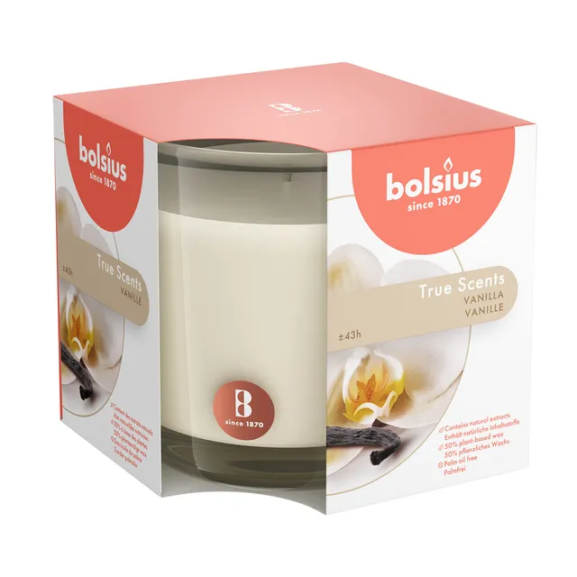 bolsius-true-scents-duftkerze-wei-vanille-43h-im-glas image 1