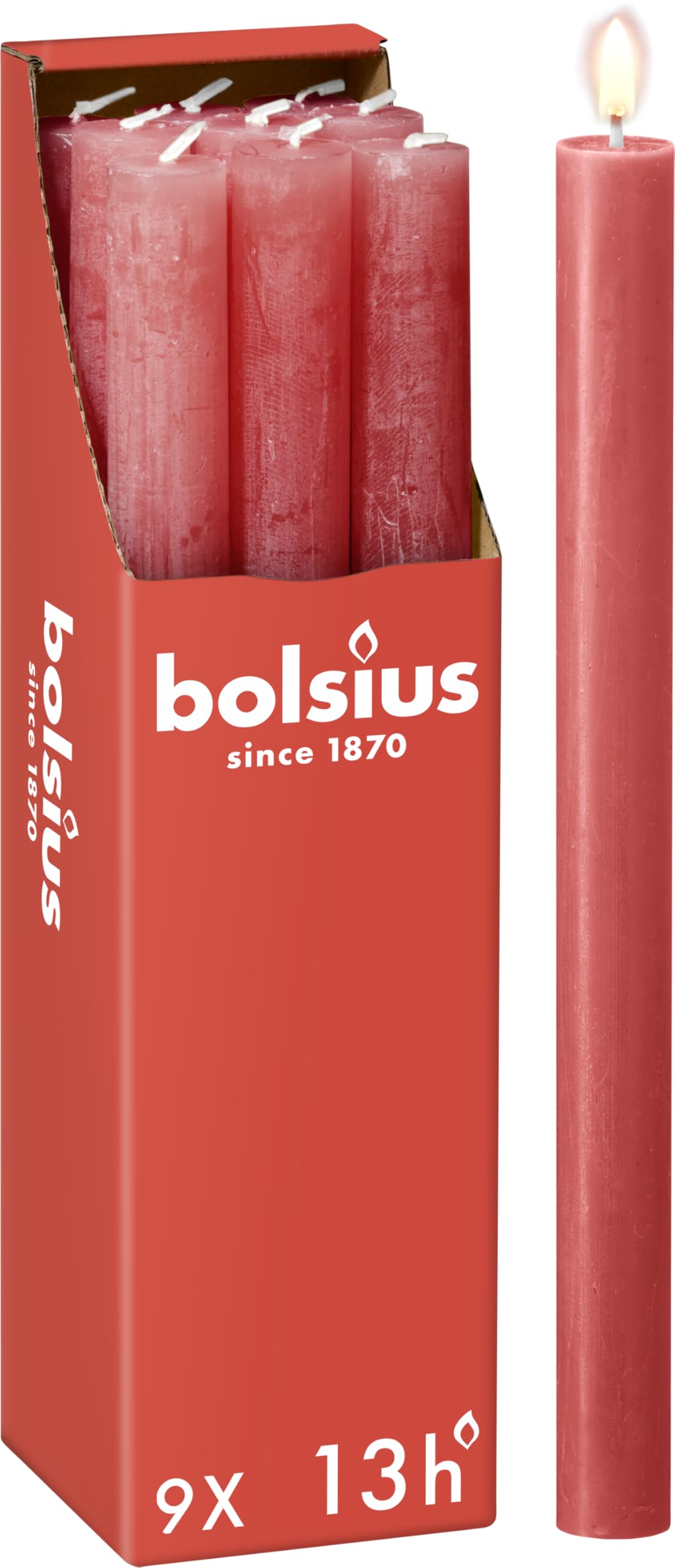 bolsius-rustik-stabkerzen-rosa-9-st-ck-27cm-13-stunden image 1